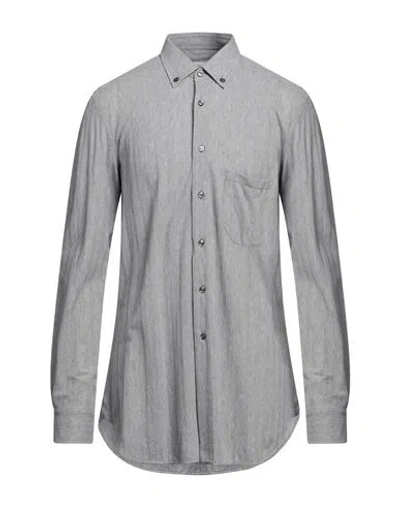 Brioni Man Shirt Light Grey Size L Cotton