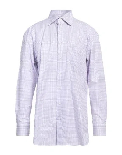 Brioni Man Shirt Lilac Size 17 Cotton In Purple