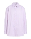 Brioni Man Shirt Mauve Size 17 Cotton In Purple