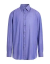 Brioni Man Shirt Purple Size 16 ½ Cotton In Blue