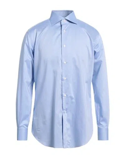 Brioni Man Shirt Sky Blue Size 18 Cotton