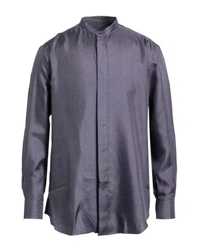 Brioni Man Shirt Slate Blue Size 17 Silk