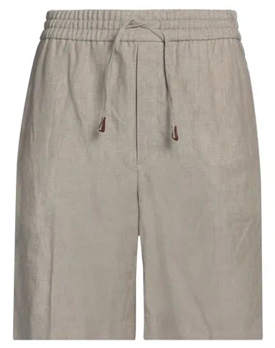 Brioni Man Shorts & Bermuda Shorts Light Grey Size 34 Linen