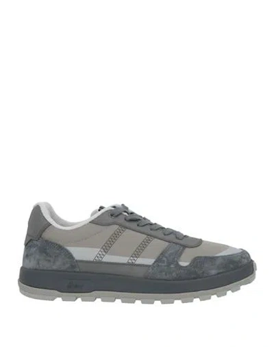 Brioni Man Sneakers Grey Size 9.5 Leather, Textile Fibers