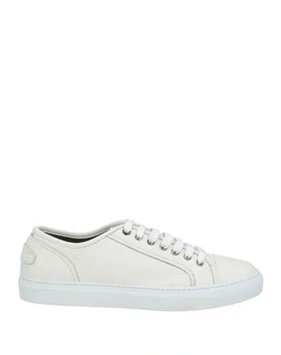 Brioni Man Sneakers Ivory Size 9 Soft Leather In White