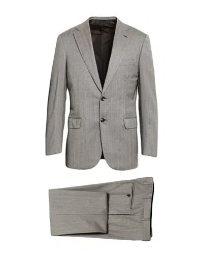Brioni Man Suit Grey Size 44 Wool In Gray