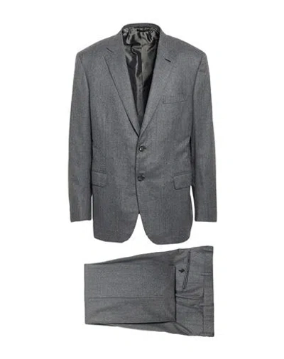 Brioni Man Suit Grey Size 50 Wool In Gray