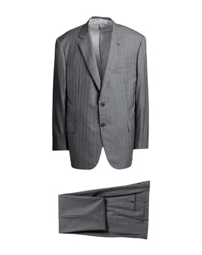 Brioni Man Suit Lead Size 50 Wool, Silk In Gray
