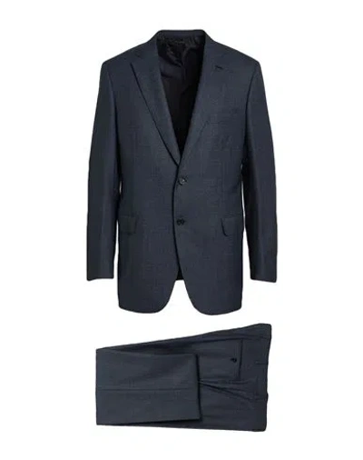 Brioni Man Suit Midnight Blue Size 50 Virgin Wool In Black
