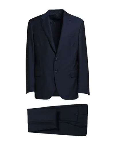 Brioni Man Suit Navy Blue Size 46 Wool, Mohair Wool, Silk