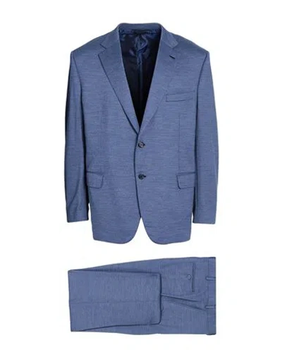 Brioni Man Suit Slate Blue Size 50 Virgin Wool