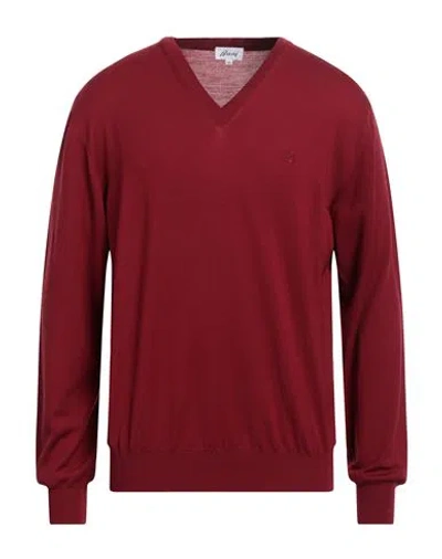 Brioni Man Sweater Burgundy Size 46 Wool In Red