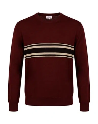 Brioni Man Sweater Burgundy Size 46 Wool, Silk In Red
