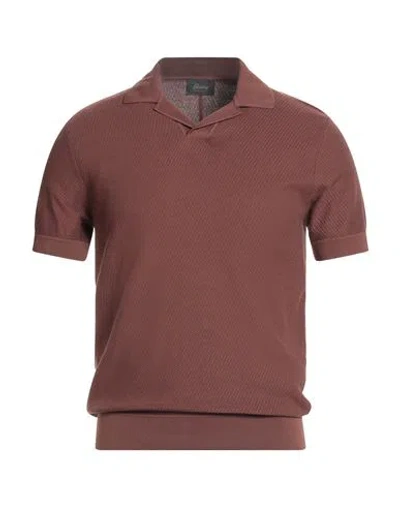 Brioni Man Sweater Chocolate Brown Size 36 Cotton