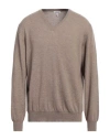 Brioni Man Sweater Sand Size 50 Cashmere In Beige