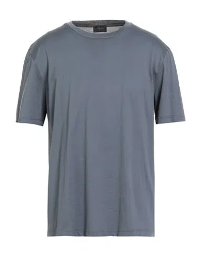 Brioni Man T-shirt Slate Blue Size Xl Cotton