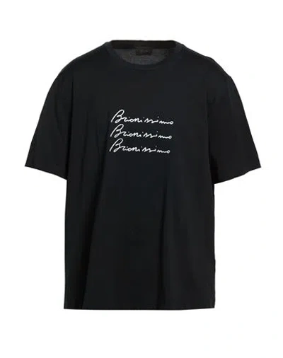 Brioni Man T-shirt Black Size 6xl Cotton