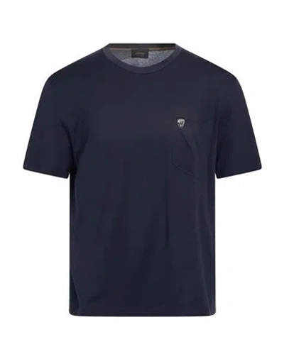 Brioni Man T-shirt Navy Size M Cotton In Blue