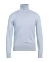 Brioni Man Turtleneck Light Blue Size 46 Cashmere, Silk