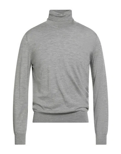 Brioni Man Turtleneck Light Grey Size 44 Cashmere, Silk