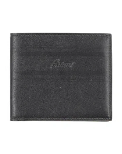 Brioni Man Wallet Charcoal Size - Leather In Grey
