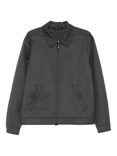 Brioni Mélange-effect Jacket In Gray