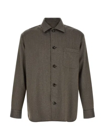 Brioni Shirt Men Color Brown In Green