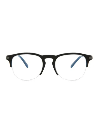 Brioni Men's 51mm Round Clubmaster Eyeglasses In Black