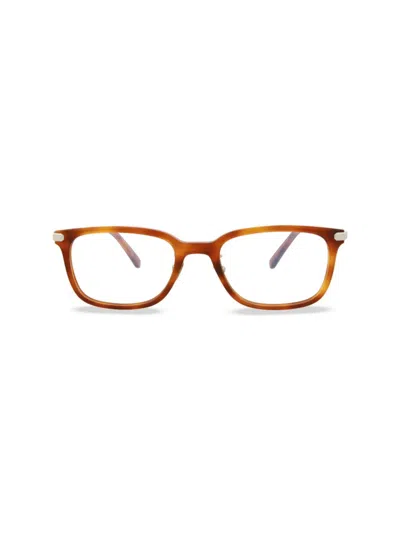 Brioni Men's 54mm Square Eyeglasses In Havana