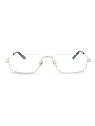 Brioni Men's 56mm Rectangle Half Rim Eyeglasses In Metallic