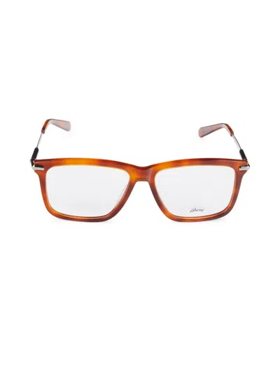 Brioni Men's 57mm Square Eyeglasses In Brown