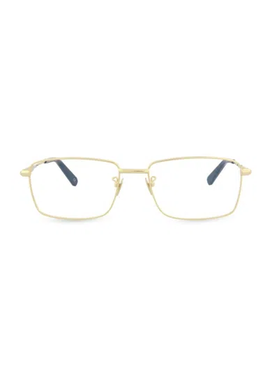 Brioni Men's 58mm Rectangle Eyeglasses In Gold