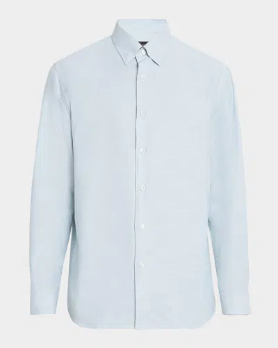 Brioni Men & Apos;s Cotton Twill Sport Shirt In Blue