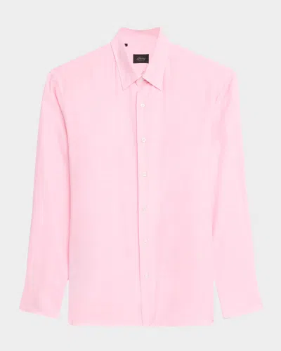Brioni Men & Apos;s Cotton Twill Sport Shirt In Pink