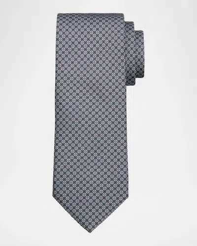 Brioni Men & Apos;s Micro Motif Silk Tie In Blue