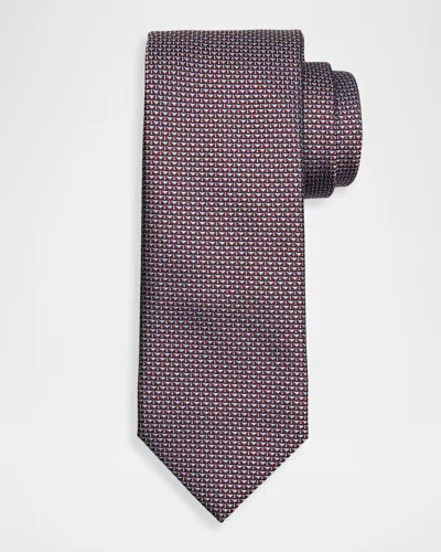 Brioni Men & Apos;s Micro Triangle Silk Jacquard Tie In Metallic