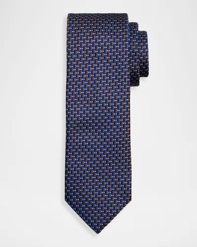 Brioni Men & Apos;s Micro-jacquard Silk Tie In Metallic