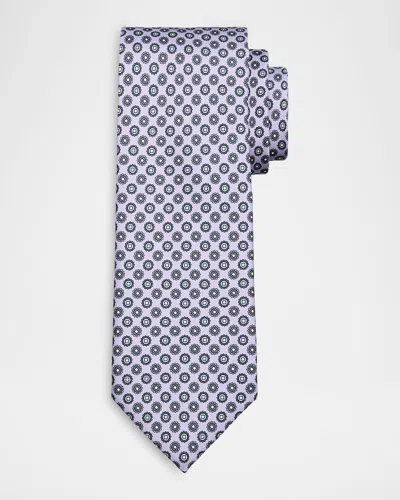 Brioni Men & Apos;s Micro-medallion Silk Tie In Pink