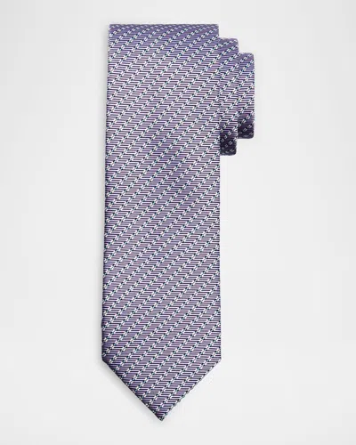 Brioni Men & Apos;s Micro-print Silk Jacquard Tie In Gray