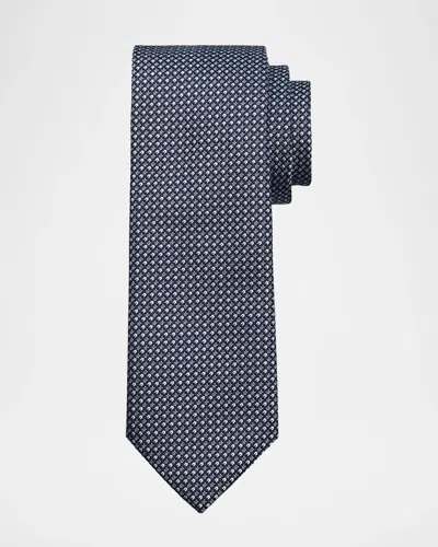 Brioni Men & Apos;s Silk Micro-jacquard Silk Tie In Blut Nvy
