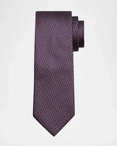 Brioni Men & Apos;s Silk Micro-jacquard Tie In Drk Prpl