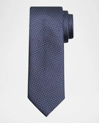 Brioni Men & Apos;s Silk Micro-jacquard Tie In Navy