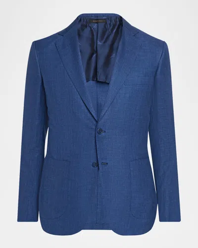 Brioni Men & Apos;s Silk Plume Jacket In Blue