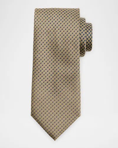 Brioni Men & Apos;s Staggered Box Silk Tie In Orange