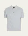 Brioni Blue Trama Weave Polo In Azul Claro