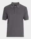 Brioni Men's Basketweave Stitch Polo Sweater In Graphite