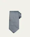 Brioni Men's Bicolor Chevron Silk Tie In Blue