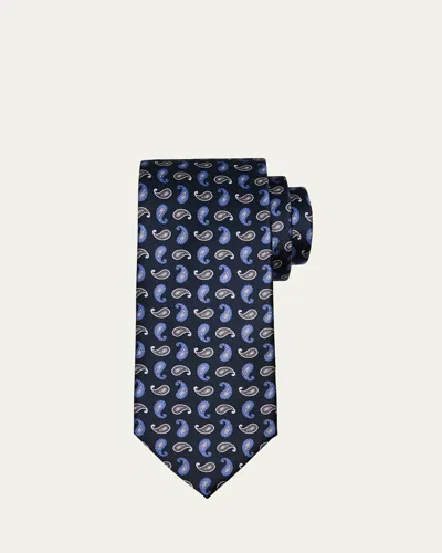 Brioni Men's Bicolor Paisley Silk Tie