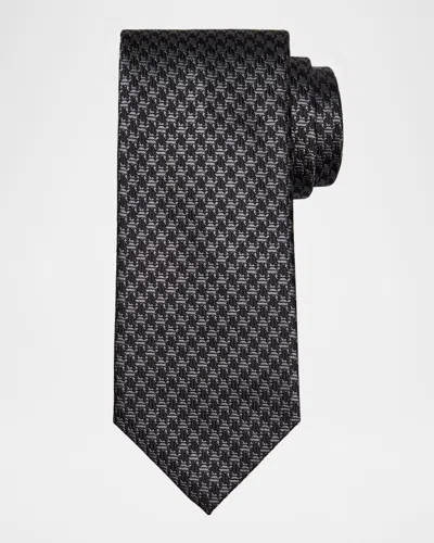 Brioni Men's Bicolor Silk Houndstooth Tie