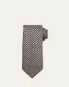 Brioni Men's Bicolor Silk Houndstooth Tie In Blue